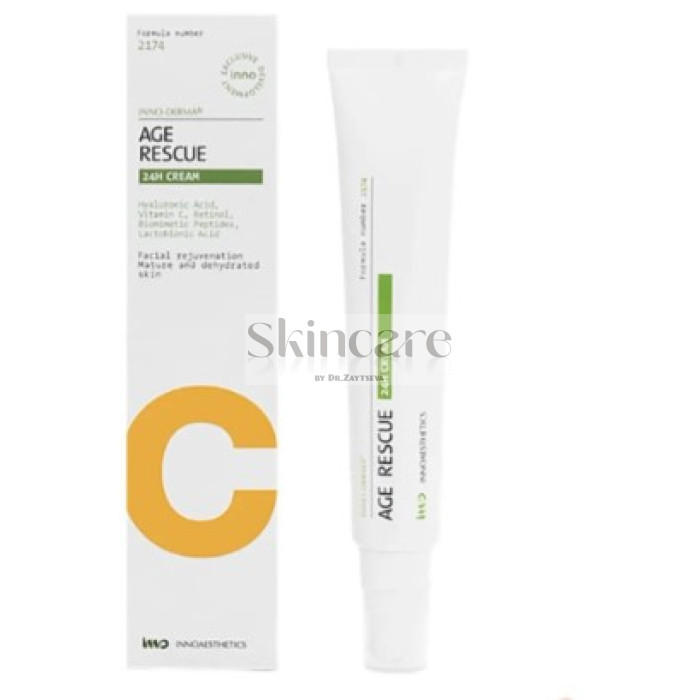 Активний антивіковий крем для обличчя Innoaesthetics Innoaesthetics Age Rescue 24H Cream з кислотами та ретинолом Активний антивіковий крем для обличчя Innoaesthetics Innoaesthetics Age Rescue 24H Cream з кислотами та ретинолом